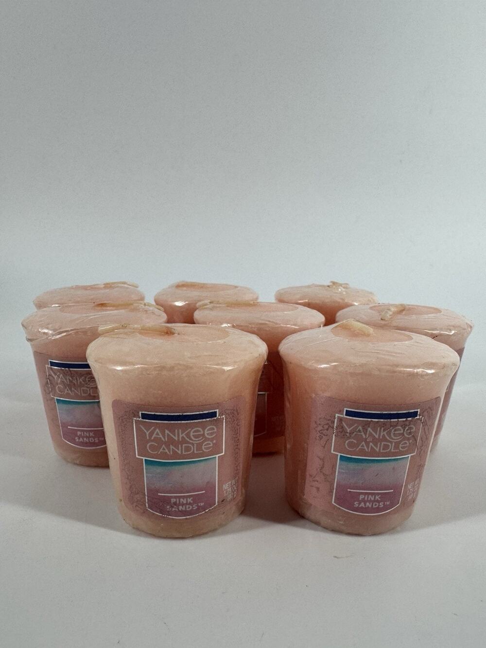Yankee Candle Pink Sands Scent Votive 1.75 oz NOS Lot Bundle QTY 8 Pack